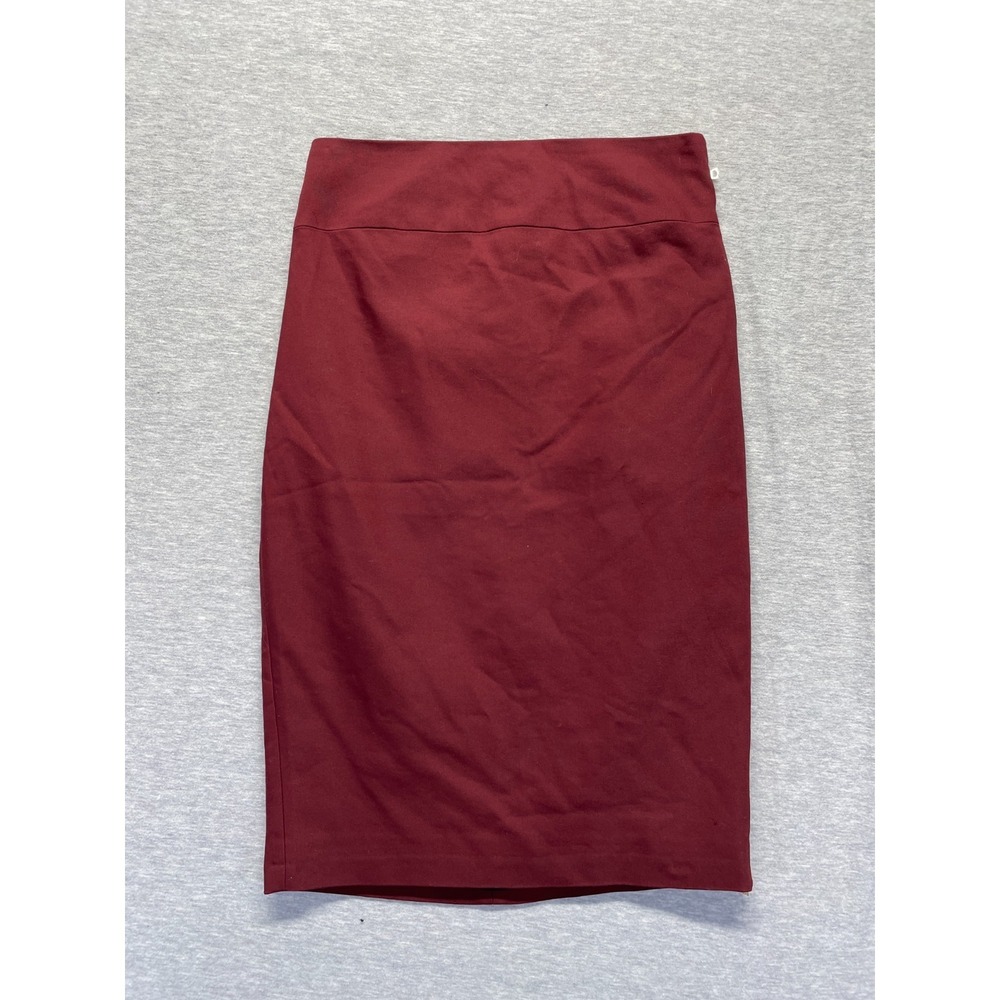 Express Straight & Pencil Skirt Womens 2 Deep Burgundy Side Zip Party Cocktail
